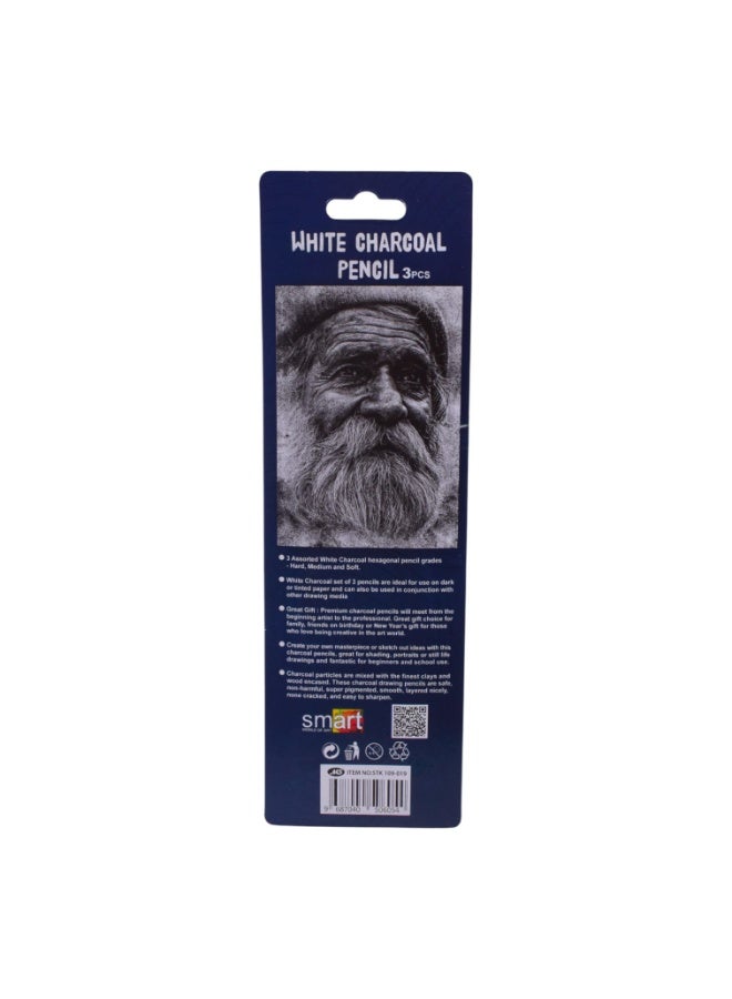 سمارت أقلام رصاص متوسطة فحم أبيض (عبوة من 3 أقلام) - Image 5